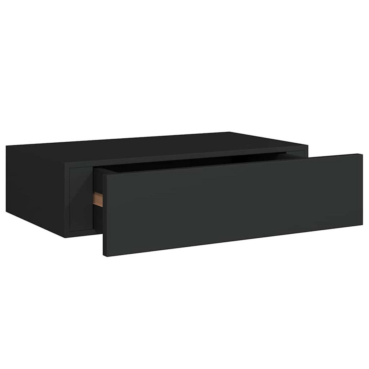 WANDREGALE Mit Schubladen 2Er Set Schwarz 40/23,5/10 Cm Mdf - Schwarz, Holzwerkstoff (23.5/10/40cm) - vidaXL