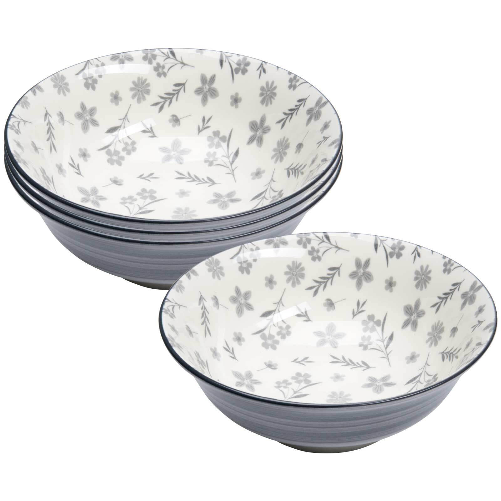 SERVIERSCHALEN Sendai Blume grau ø 21 cm 4er Set - Grau, Keramik (21/7.7/21cm) - Ritzenhoff Breker