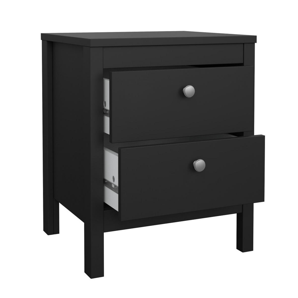 NACHTTISCH, Madrid, Schwarz, Melamin., 44 x 39 x 54 cm - Schwarz, Holzwerkstoff (44/54/39cm) - ebuy24