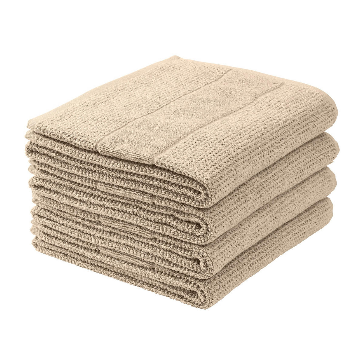 HANDTUCHSET Turin - 4-teilig - 50 x 100 cm - Sand - Sandfarben, Textil (50/100cm) - SCHIESSER