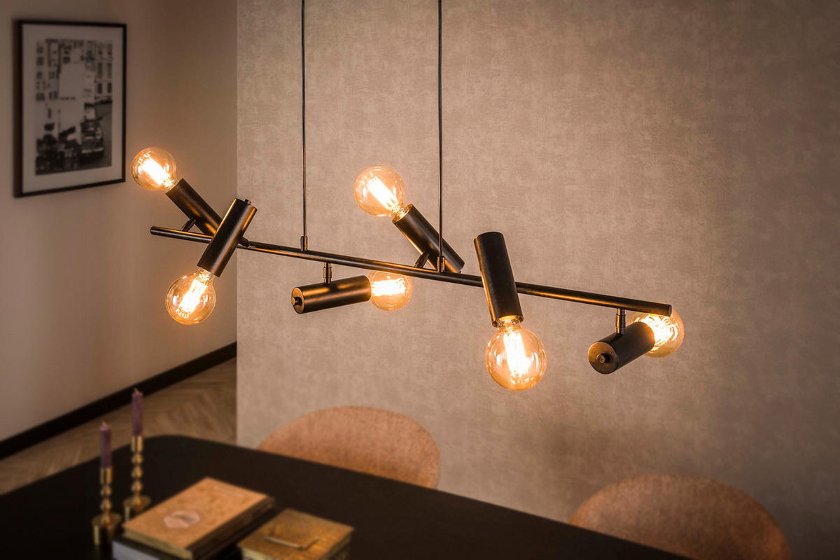 HÄNGELAMPE HAORA Schwarz Metall - Schwarz, Metall (20/110/150cm) - KAWOLA