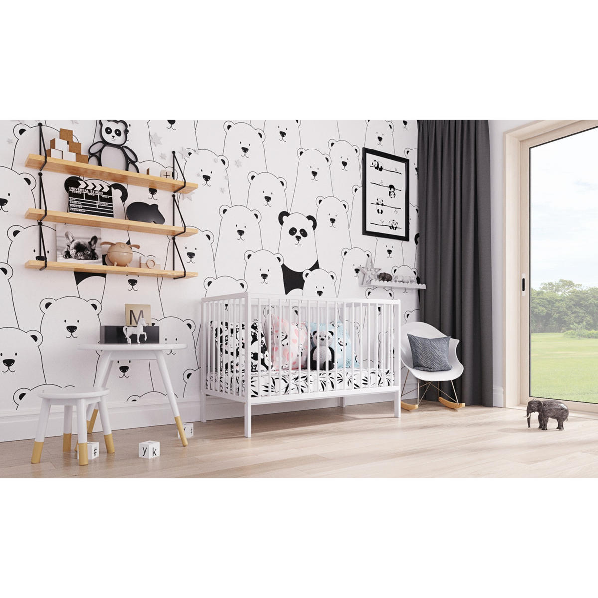BABYBETT Anna, Mitwachsendes, Weiß - Weiß, Holz (60/120cm) - Premiers Moments