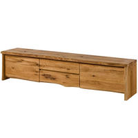 TV-BOARD Wildeiche 220x45x50 natur geölt PURE OAK #704 - Naturfarben, Holz (220/50/45cm) - Massivmoebel24