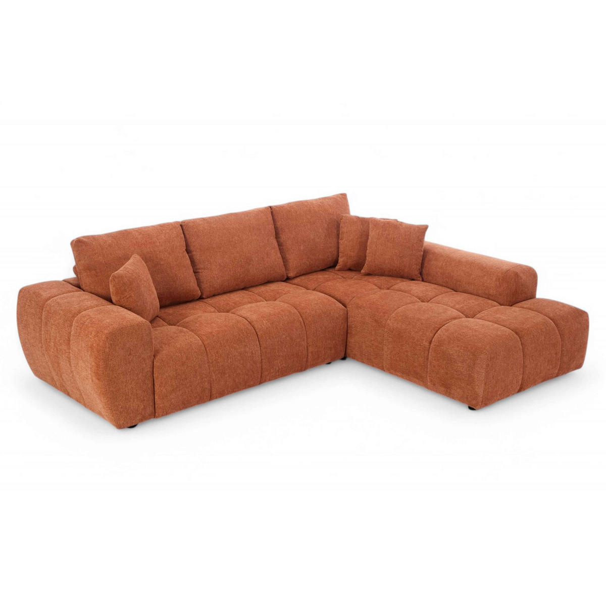 SOFA 3-Sitzer, Terrakotta - Rot, Textil (205/270cm) - Oviala