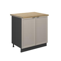 SPÜLENUNTERSCHRANK Fame-Line GrauBeige 80 cm, AP Eiche - Anthrazit/Grau, Holzwerkstoff (80/82/60cm) - Vicco