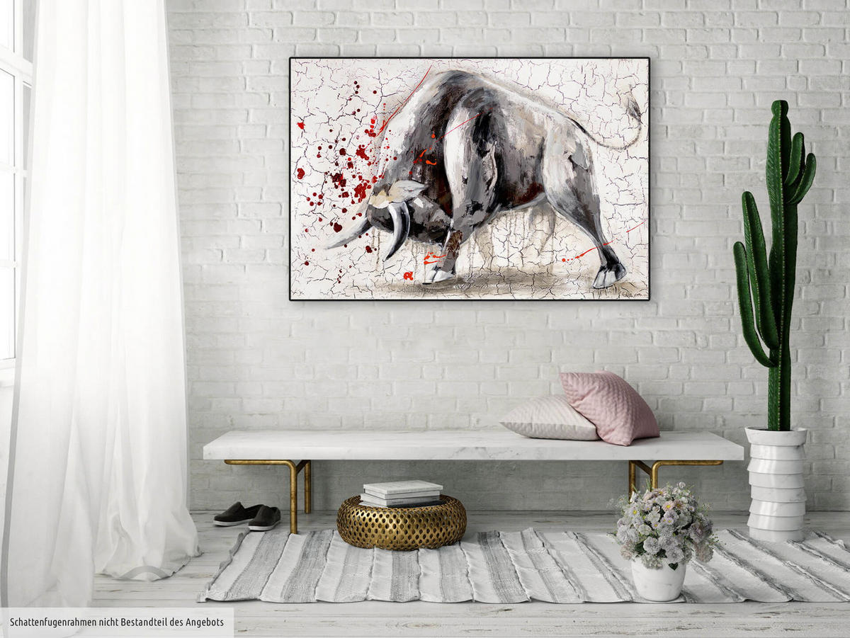 ACRYLBILD HANDGEMALT 120/80 cm - Grau, Holz/Textil (120/80cm) - KUNSTLOFT