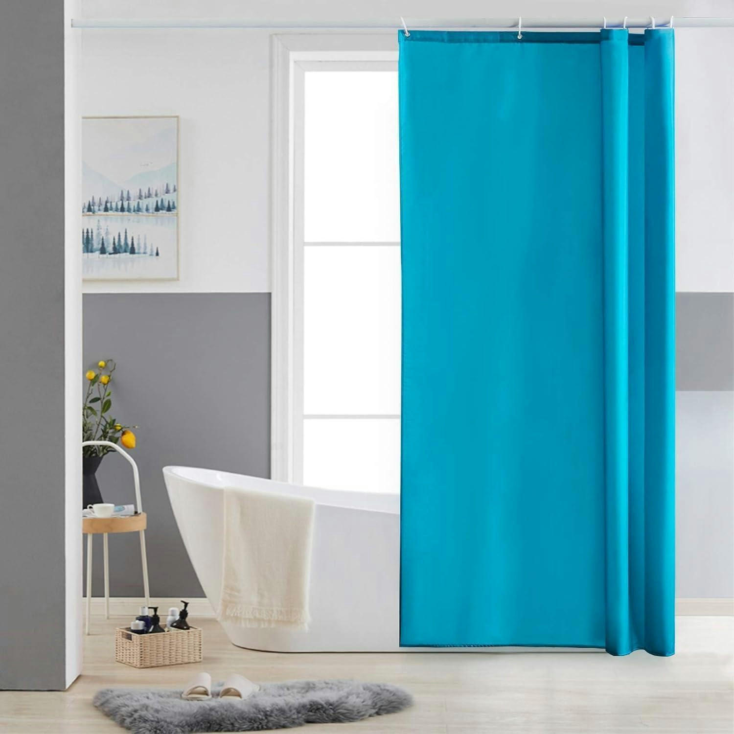 DUSCHVORHANG Aquamarine 85 x 180 cm - Türkis, Textil (85/180cm)