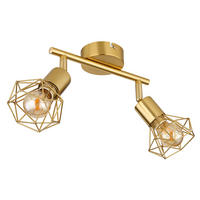 DECKENLEUCHTE Gitter Gold bewegliche Spots - Goldfarben, Metall (22/8/19cm) - Globo Lighting