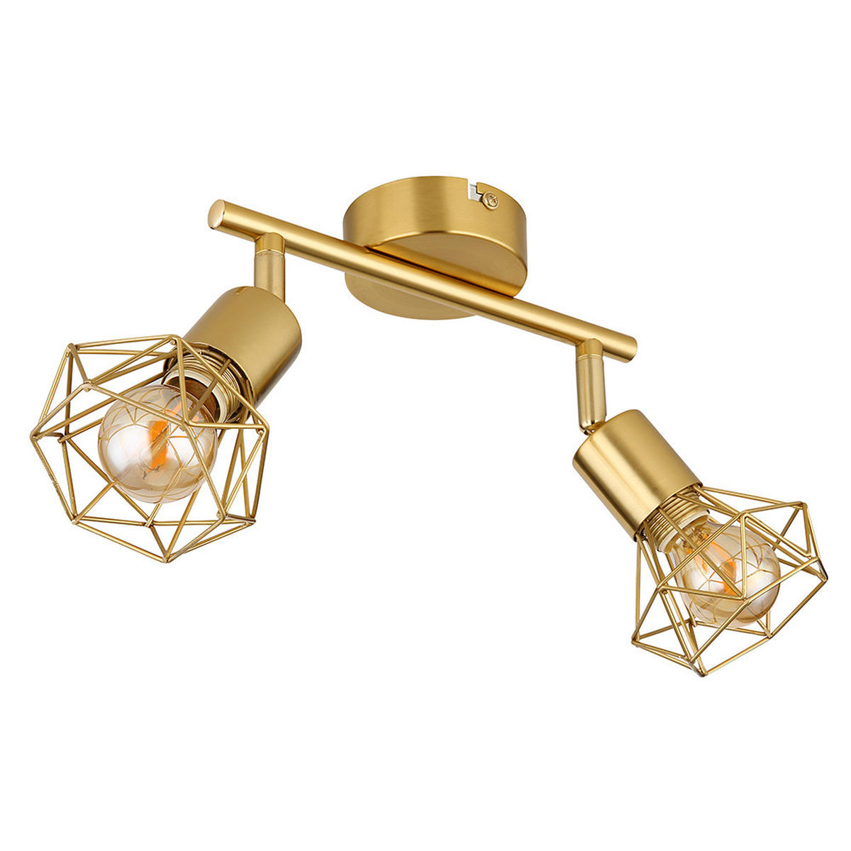 DECKENLEUCHTE Gitter Gold bewegliche Spots - Goldfarben, Metall (22/8/19cm) - Globo Lighting