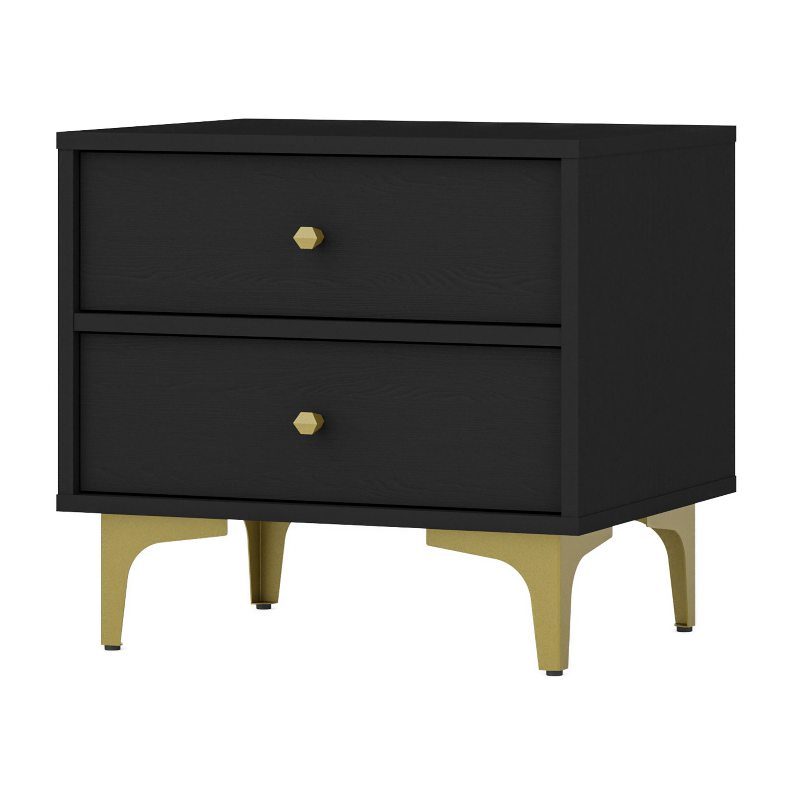 NACHTTISCH TORINO 51,8/48,5/40,8 cm Graphitfarben - Graphitfarben, Holzwerkstoff (51.8/48.5/40.8cm) - MASSENO