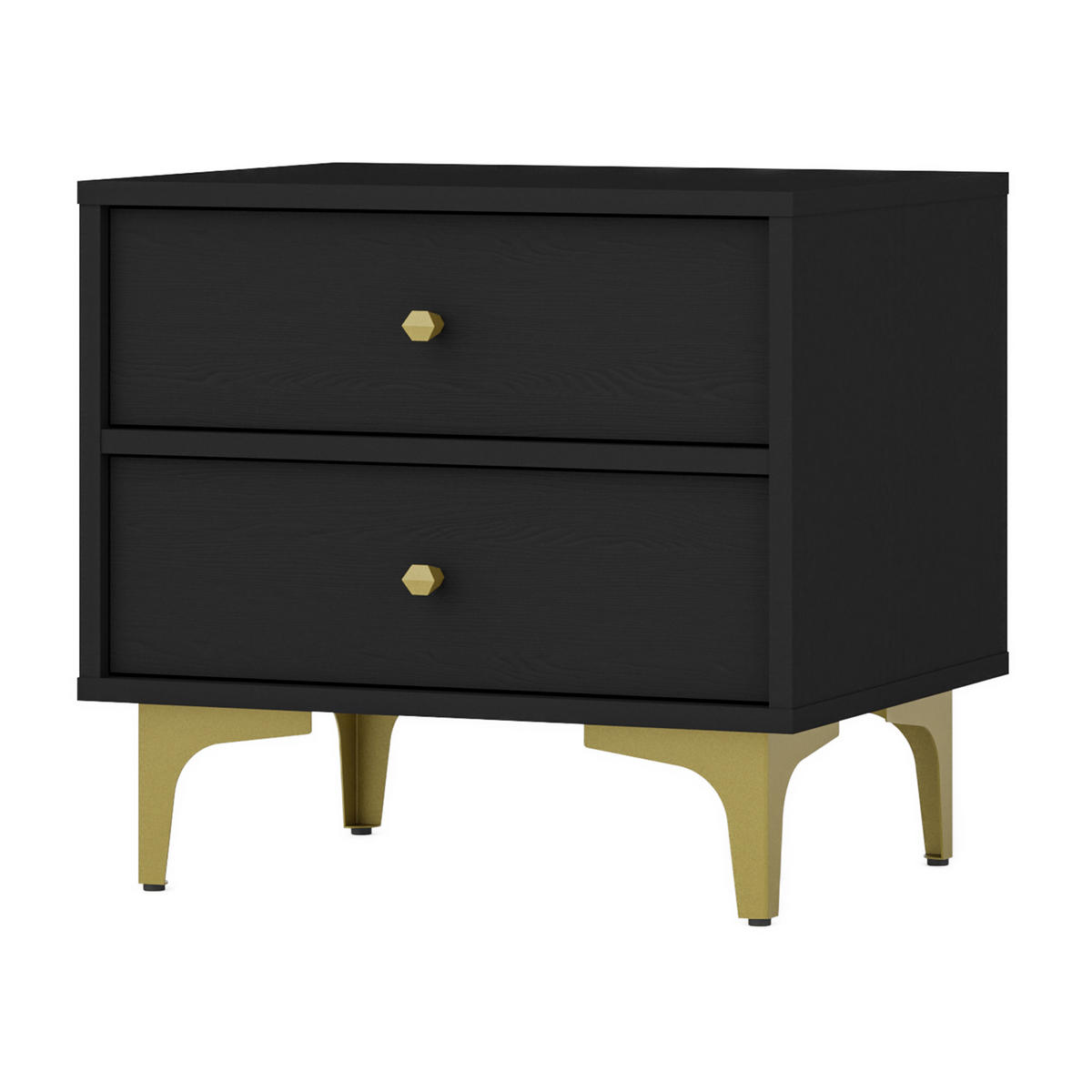 NACHTTISCH TORINO 51,8/48,5/40,8 cm Graphitfarben - Graphitfarben, Holzwerkstoff (51.8/48.5/40.8cm) - MASSENO