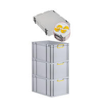 EUROBOX 3x Nextgen Color Mit Auflagedeckel 32x40x60cm Griffe Gelb Geschlossen - Gelb, Kunststoff (40/32/60cm) - PROREGAL