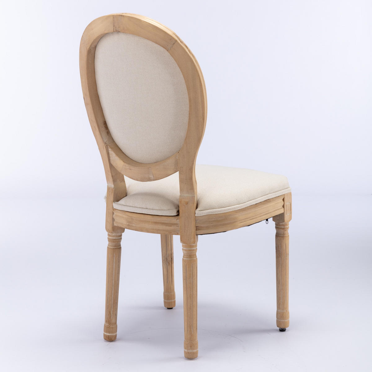 ESSZIMMERSTUHL 2er-Set mit Leinenbezug und Holzrahmen, Beige - Beige, Textil (59.5/95/49cm)