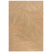 WOLLTEPPICH Blatt-Design, handgetuftet LEVEN LEE, Braun 120x170 cm - Braun, Textil (120/170cm) - KADIMA DESIGN