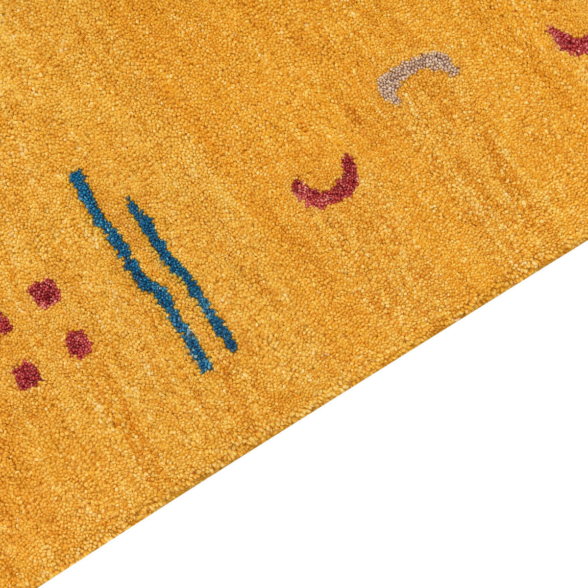 KURZFLOR-GABBEH Akalan 150/80 cm - Gelb, Textil (80/150cm) - Beliani