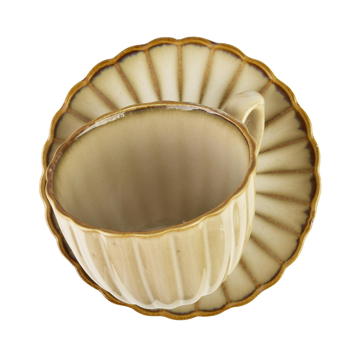 TASSE Evie Beige 15/10.5/16 cm Porzellan - Beige, Keramik (0.3L) - Mondex