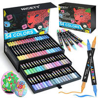ACRYLSTIFTE Set 54 Farben Dual Tip Wasserfest - Multicolor, Kunststoff (1.1/1.1/15.5cm)