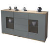 SIDEBOARD Grömitz Graphit Seidenmatt - Graphitfarben, Holzwerkstoff (138.5/75.5/35cm) - Vladon