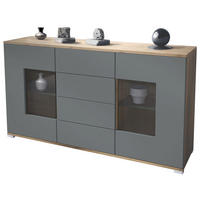 SIDEBOARD Grömitz Graphit Seidenmatt - Graphitfarben, Holzwerkstoff (138.5/75.5/35cm) - Vladon