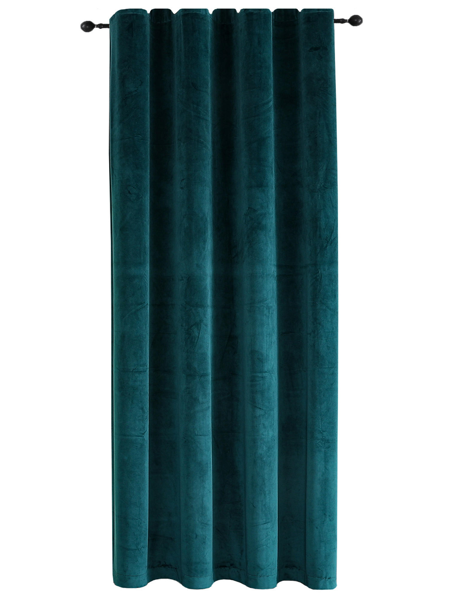 VORHANG Kräuselband Samt 140/145 cm petrol - Petrol, Textil (140/145cm) - TiborTex