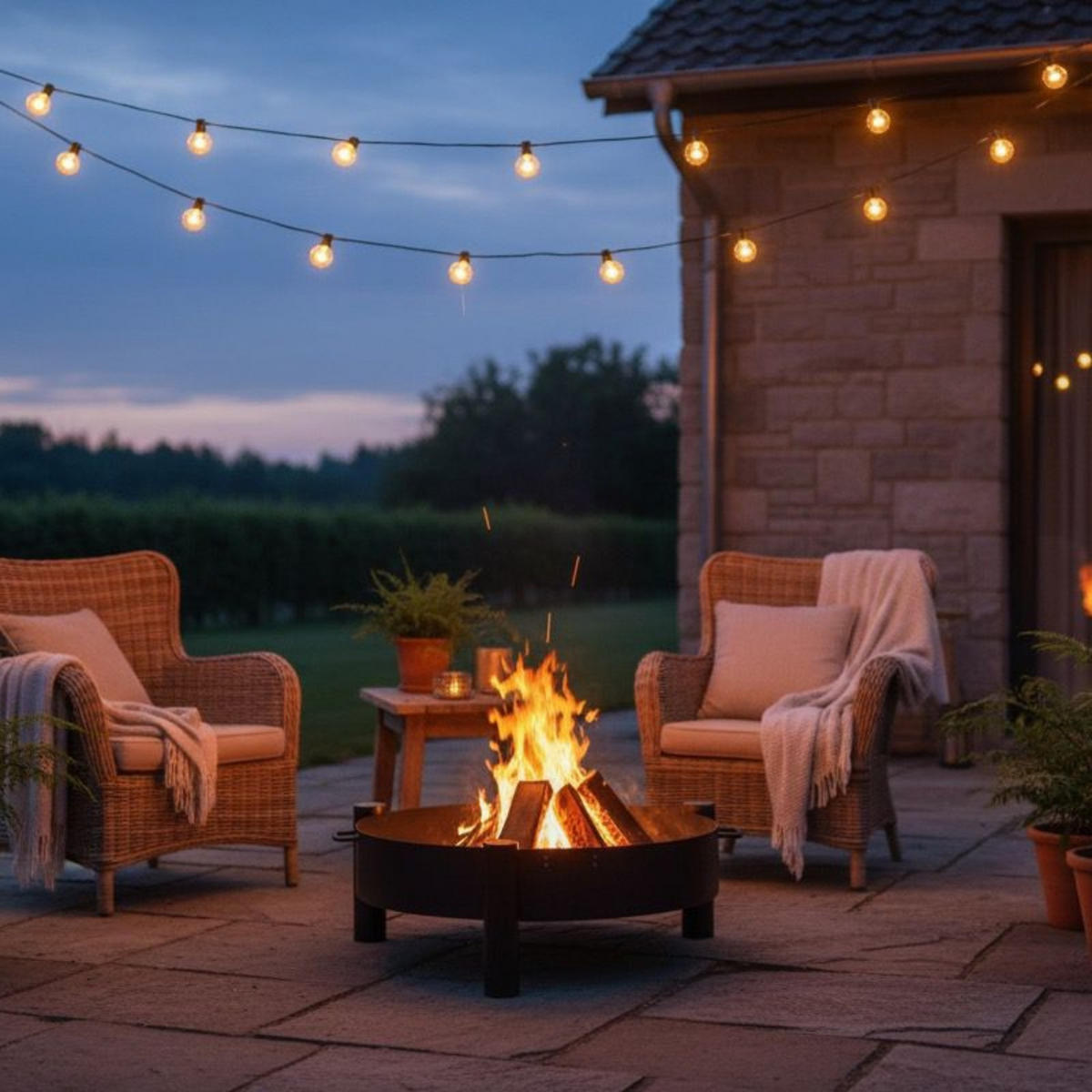 FEUERSCHALE Minnesota Stahl rund Ø 60 cm - Schwarz, Metall (60/30/60cm) - Mr. Deko