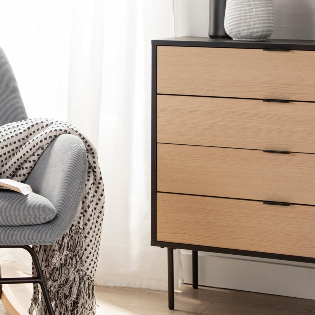 KOMMODE MIT SCHUBLADEN Copenhague Zweifarbig 80 cm x 85 cm - Multicolor, Holzwerkstoff (80/85/40cm)