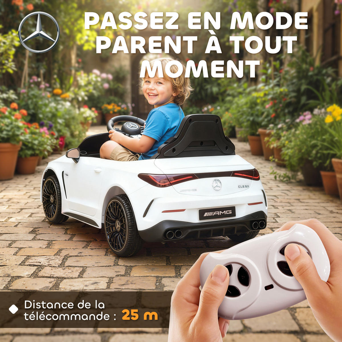 ELEKTRO-KINDERAUTO DE-13089 2,4G Fernbedienung Weiß - Weiß, Kunststoff (99/55/43cm) - ComfortXL