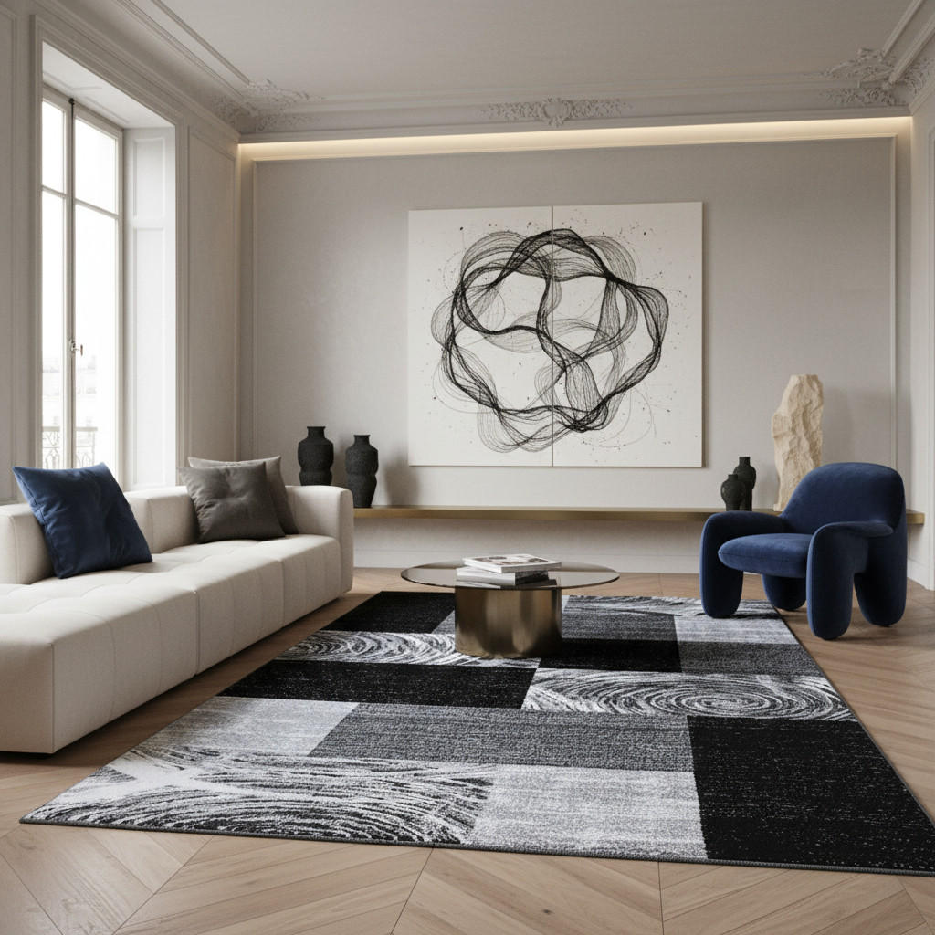 Thumbnail - Kadima Design Teppich, Schwarz, Textil, Abstrakt, Rechteckig, 240x340 cm, pflegeleicht, Teppiche & Böden, Teppiche