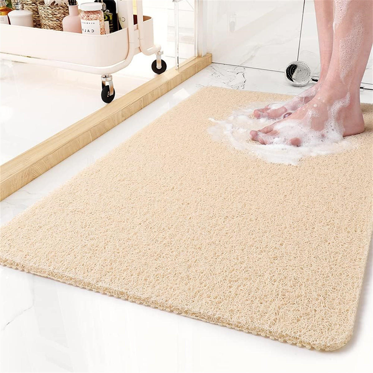 DUSCHMATTE – 40 x 60 cm – Beige – Atmungsaktiv - Beige, Kunststoff (30/20cm)