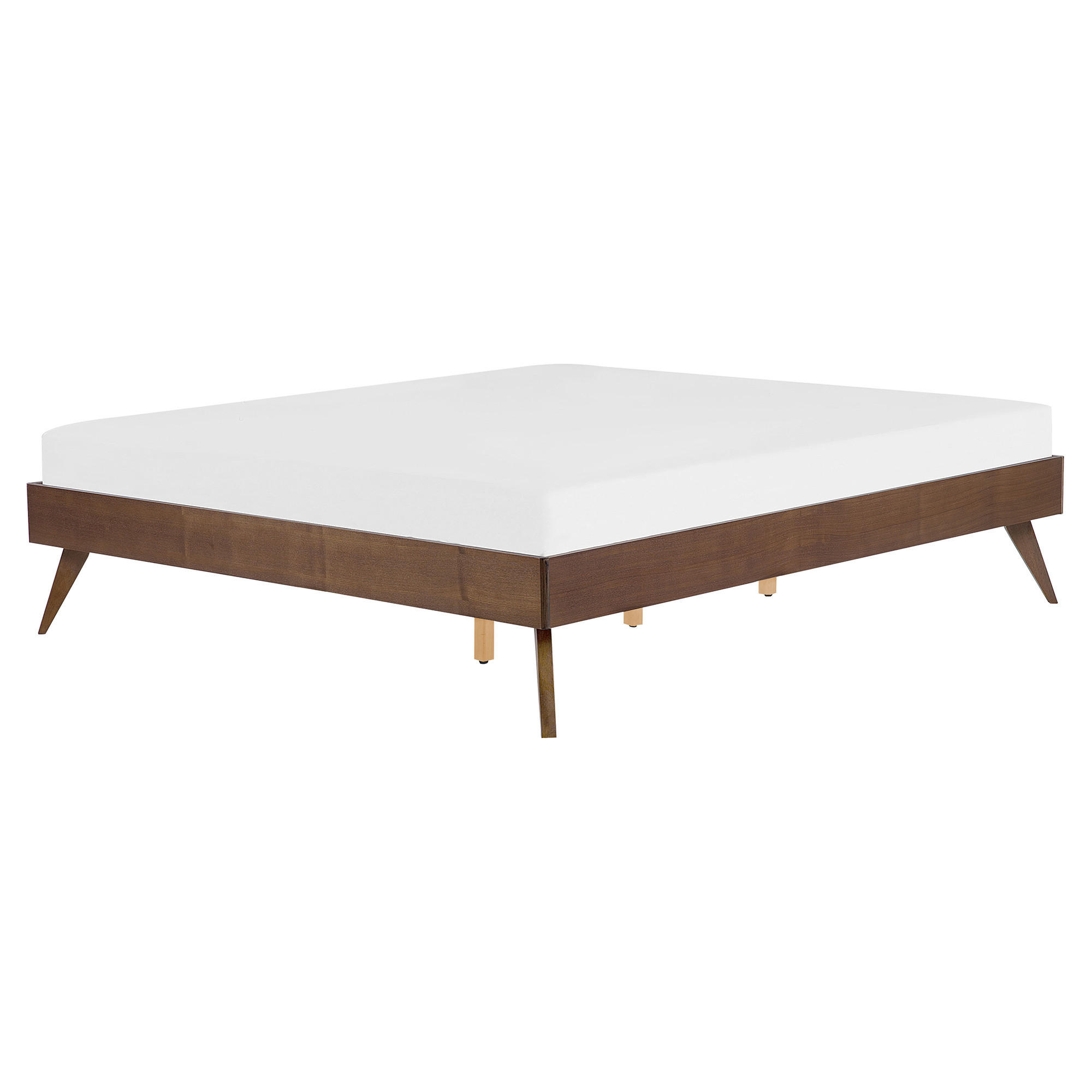 BETT 160/200cm Dunkler Holzfarbton Berric - Dunkelbraun, Holzwerkstoff (160/200cm) - Beliani