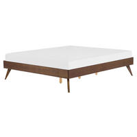 BETT 160/200cm Dunkler Holzfarbton Berric - Dunkelbraun, Holzwerkstoff (160/200cm) - Beliani