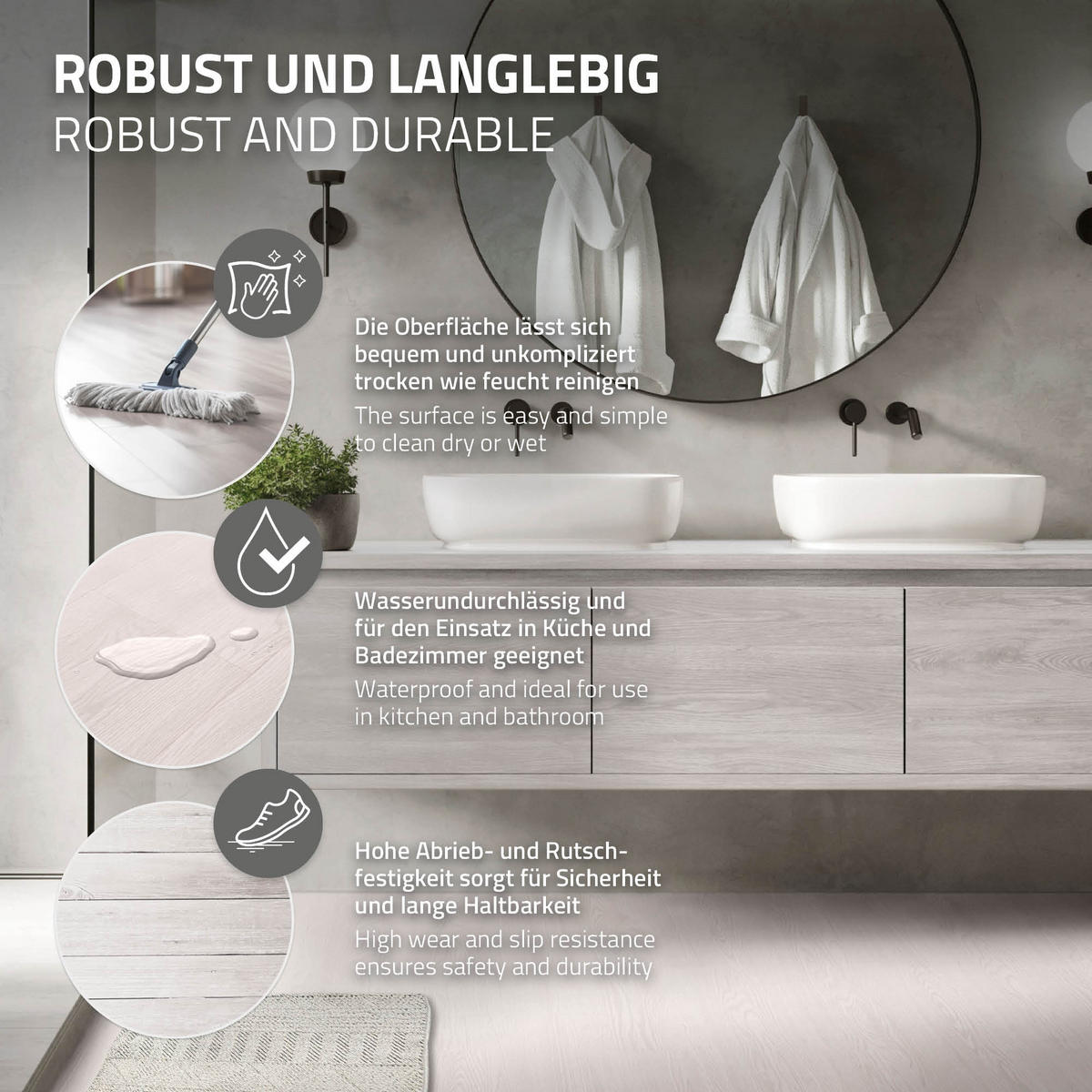 VINYLBODEN selbstklebend 11,15m²/80 Dielen Eiche Weiß - Weiß, Kunststoff (91.5/15.3/0.2cm) - ML-DESIGN