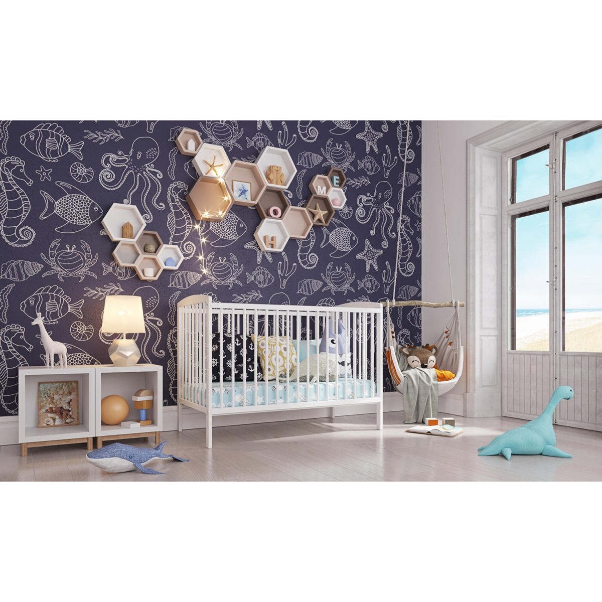 BABYBETT Nina, Mitwachsendes, Weiß - Weiß, Holz (60/120cm) - Premiers Moments