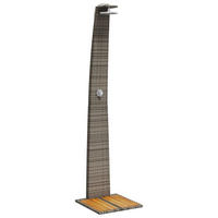 GARTENDUSCHE Grau 55/60/224 Cm Poly Rattan Und Akazienholz - Grau, Holz (55/224/60cm) - vidaXL