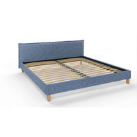 POLSTERBETT Arles 200/200 cm Boucle Stoff - Blau/Hellbraun, Holz/Textil (200/200cm) - S-Style Möbel