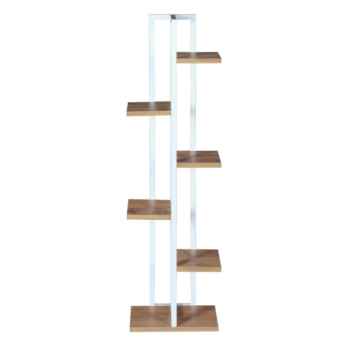 PFLANZENREGAL Tohmajärvi - Walnussfarben/Weiß, Holzwerkstoff/Metall (34/120/21cm) - [en.casa]