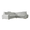 ECKSOFA APOLLO,mit Schlaffunktion und Bettkasten, Farbe: Hellgau, Velourstoff, Ottomane Links - Hellgrau, Textil (255/255cm) - O-Sofa
