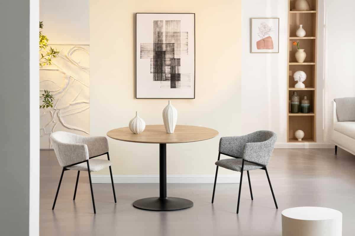 STUHL NOBLESSE Chenille Beige 80 cm - Beige/Schwarz, Kunststoff/Textil (52/77/60cm) - riess-ambiente