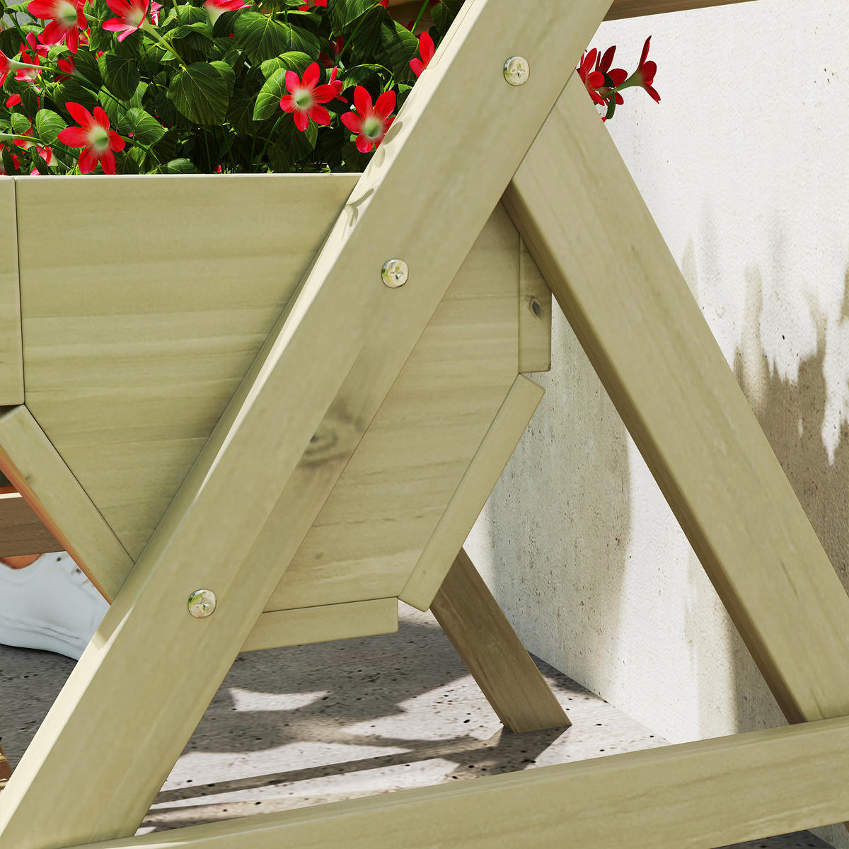 BLUMENTREPPE mit 3 Etagen aus Holz - Braun, Holz (65/76/75cm) - Outsunny