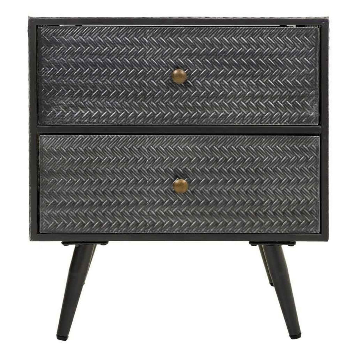 NACHTTISCH aus Metall, grau, 50x30x56cm - Grau, Metall (50/56/30cm) - Wanderlust