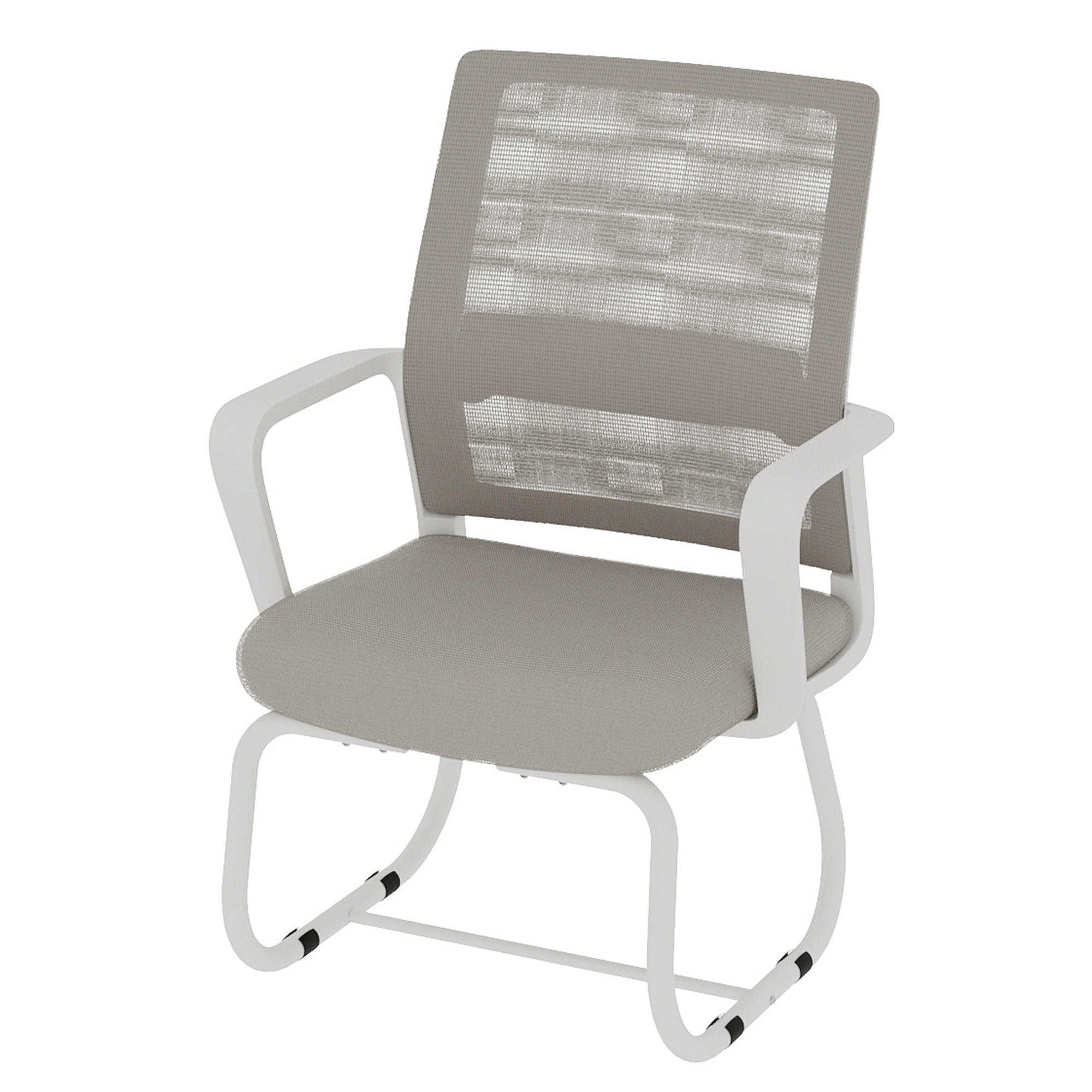 BÜROSTUHL Netz Grau & Weiß - Weiß/Grau, Textil/Metall (59/90/55cm) - WISHDOR