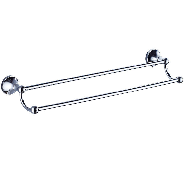 HANDTUCHHALTER – Doppelstange, hellsilbern – 55 cm Länge - Goldfarben, Metall (13/7/55cm)