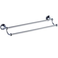 HANDTUCHHALTER – Doppelstange, hellsilbern – 55 cm Länge - Goldfarben, Metall (13/7/55cm)