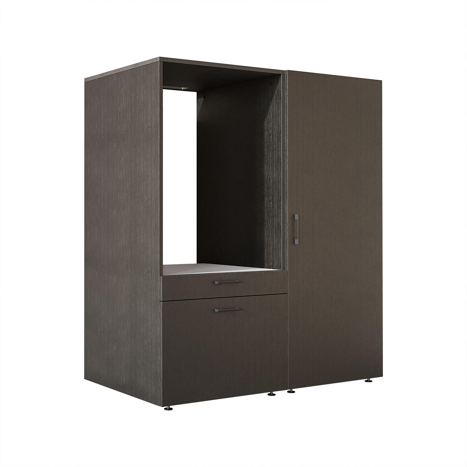 WASCHMASCHINENSCHRANK Serie 2 127cm Breit, 145cm Hoch - Schwarz, Holzwerkstoff (127/145/67cm)