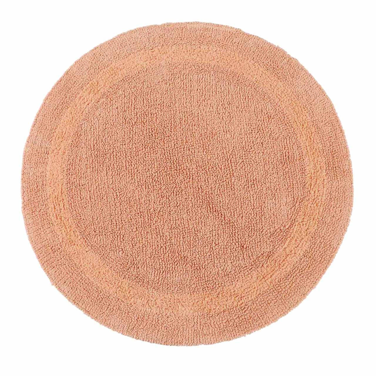 BADEMATTE 80 cm rund, 100% Baumwolle, wendbar - Orange, Textil (80/80cm) - Homescapes
