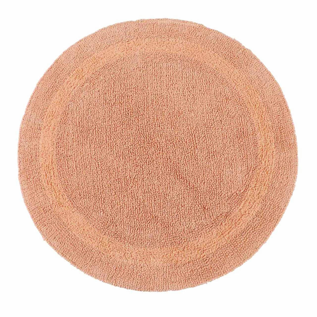 BADEMATTE 80 cm rund, 100% Baumwolle, wendbar - Orange, Textil (80/80cm) - Homescapes