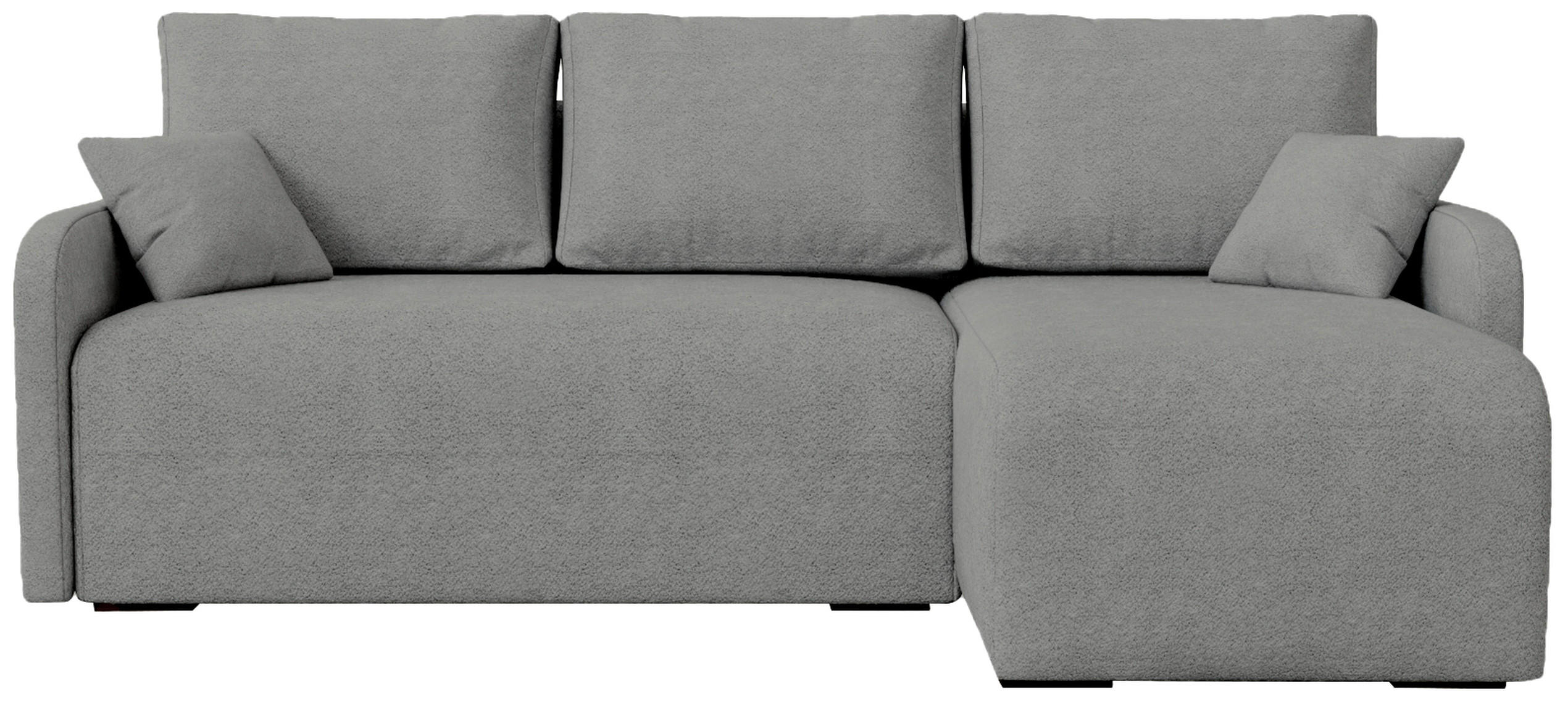 ECKSOFA Malen mit Schlaffunktion Grau Bouclé - Grau, Textil (215/141cm) - Bromarkt