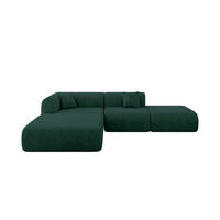 ECKSOFA Ottomane Links OVLY-L 289x176x71 Grün Samt - Jadegrün/Schwarz, Holzwerkstoff/Kunststoff (176/289cm) - ALTDECOR