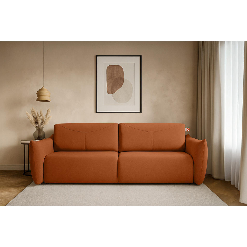 Thumbnail - Konsimo® 3-Sitzer-Sofa, Rot, Holz, Textil, 242x87x111 cm, Wohnzimmer, Sofas & Couches, Sofas, 3-Sitzer Sofas