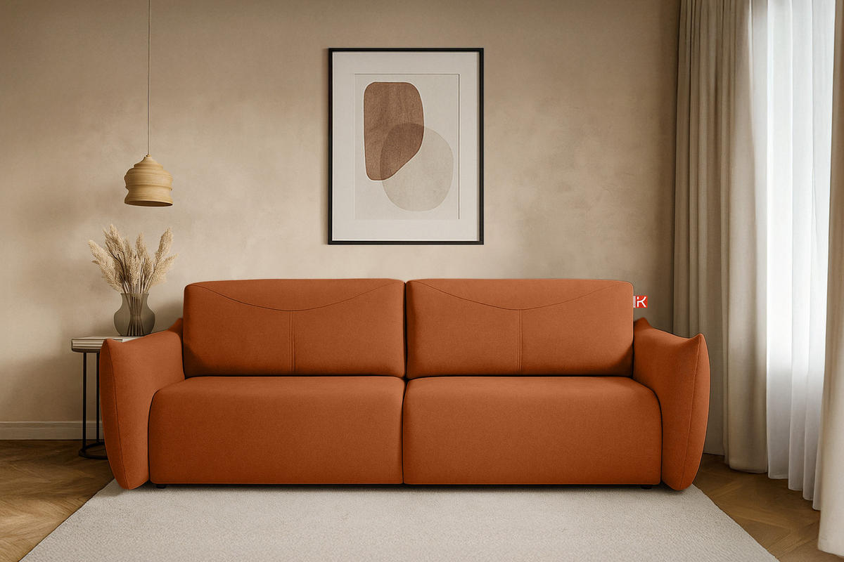 3-SITZER-SOFA LAVIS, Rot - Rot, Holz/Textil (242/87/111cm) - KONSIMO®